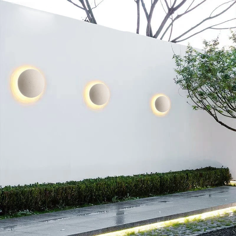 في الهواء الطلق غير نافذ للمطر الفطر الجدار مصباح فناء شرفة حديقة فيلا مدخل الحجر الرملي الأبيض الخارجي ضوء السياج #5