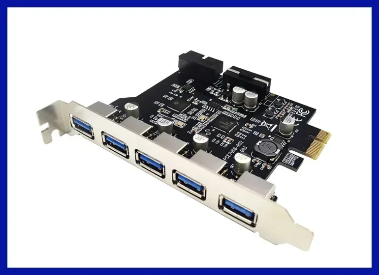 USB 3.0 5-портовый адаптер-концентратор для настольного ПК PCI Express, плата модуля расширения с основным чипом управления, карта расширения PCI-E