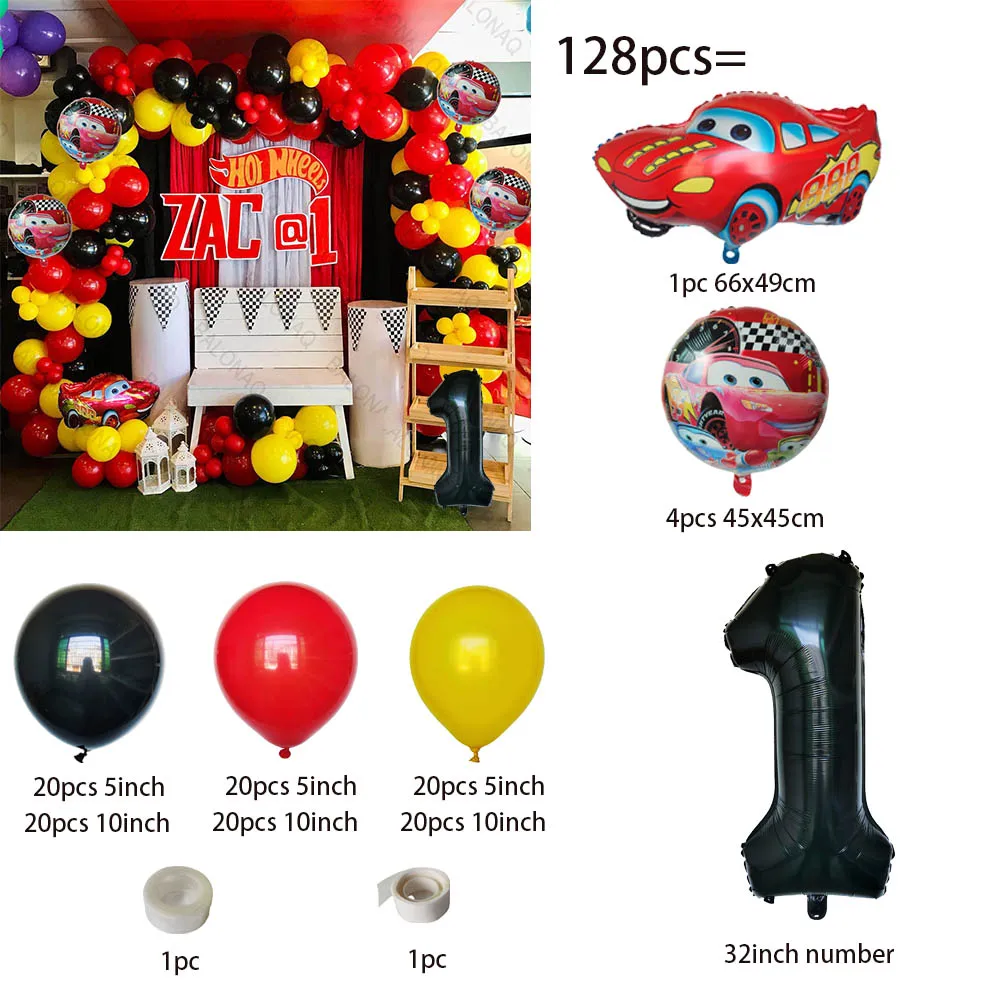 1Set Balloons Arch Cartoon Cars McQueen Racing Figure Inflatable Foil Ballon 32Inch Number Globos Kids Birthday Party Decor