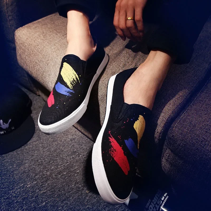 Casual Sneakers Male Non-slip Trends 2025 Canvas Men's Vulcanize Shoes Korean Style Offer Size 45 Delivery Designer Luxury 44