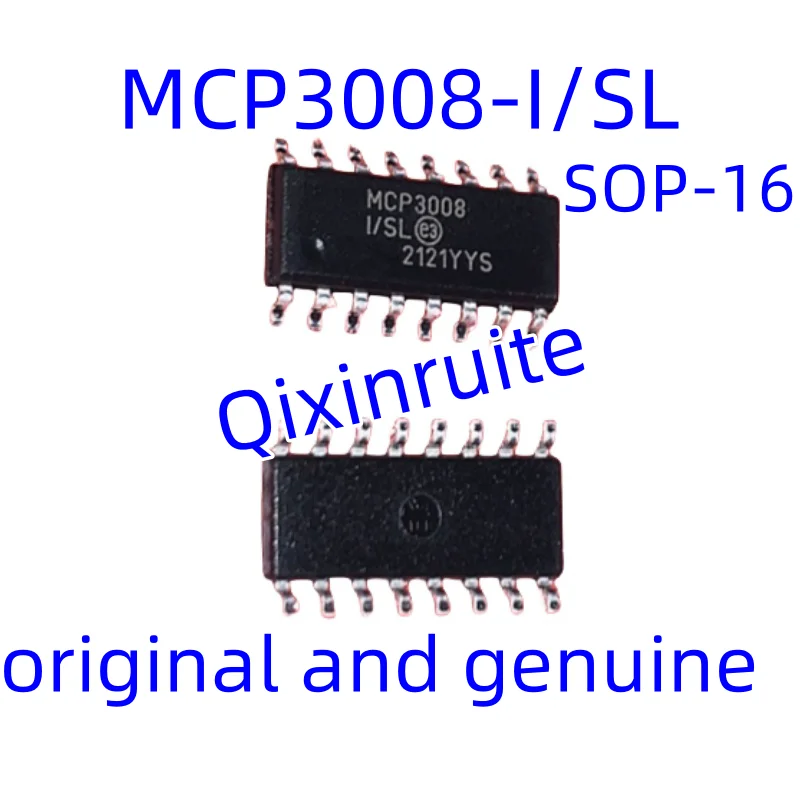 

Qixinruite 100% nuevo original MCP3008 MCP3008-I/P DIP-16 MCP3008-I/SL SOP-16 convertidor de analógico a digital