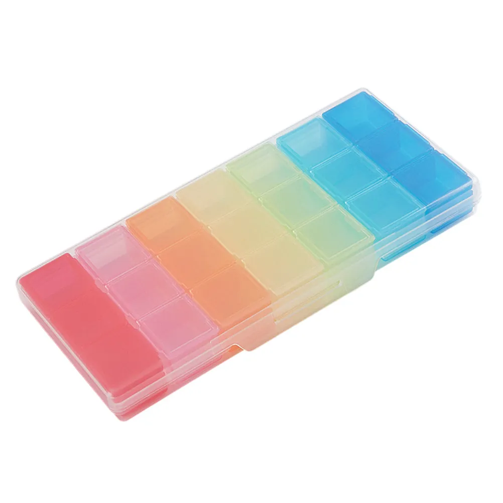 21-Compartment Weekly Pill Organizer Box with Color-Coded AM/PM & Day Labels, Transparent Lid, 2 pcs