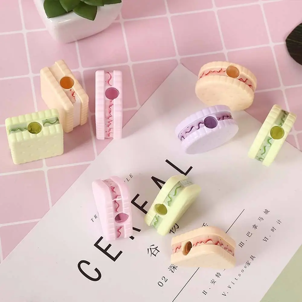 Plastic Lovely Office Supplies Stationery Creative Candy Colors Cookie Sharpener School Supplies Pencil Sharpener