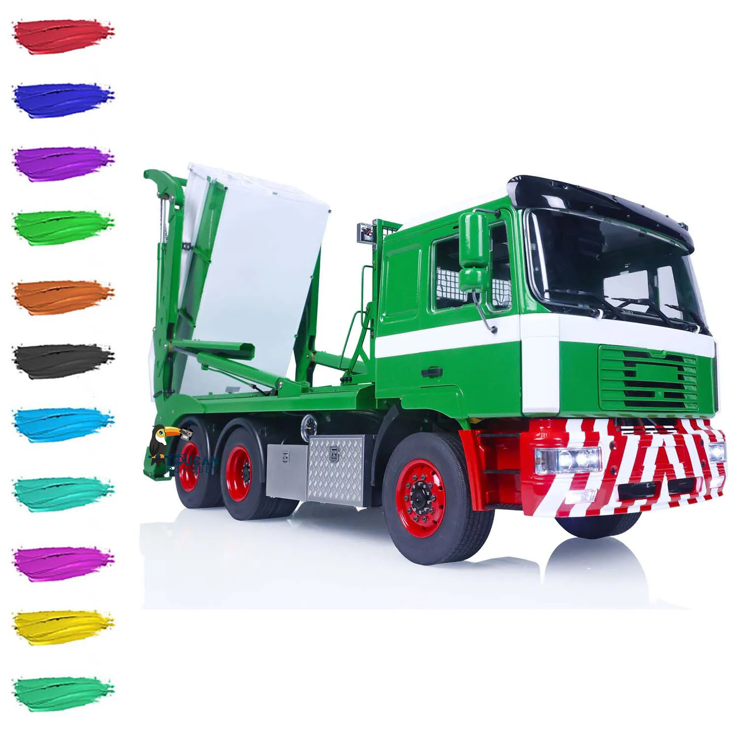 New 1/14 Hydraulic RC Dump Truck VL18U F2000 Skip Loader Swing Arm Toucan Painted Assembled Loaded Sound Light Car THZH1576