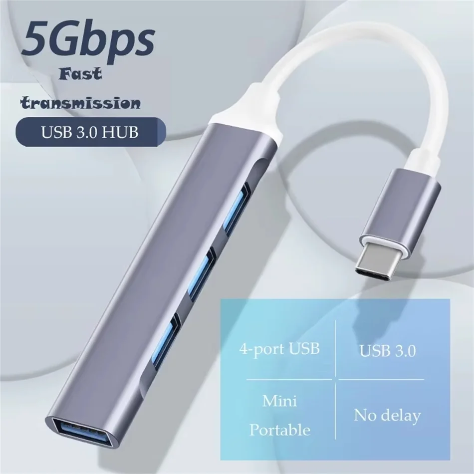 

4 Port Multi Splitter Type C HUB 3.0 USB 3.1 Adapter OTG For Xiaomi Lenovo Macbook 14 15 Air Pro PC Computer Accessories