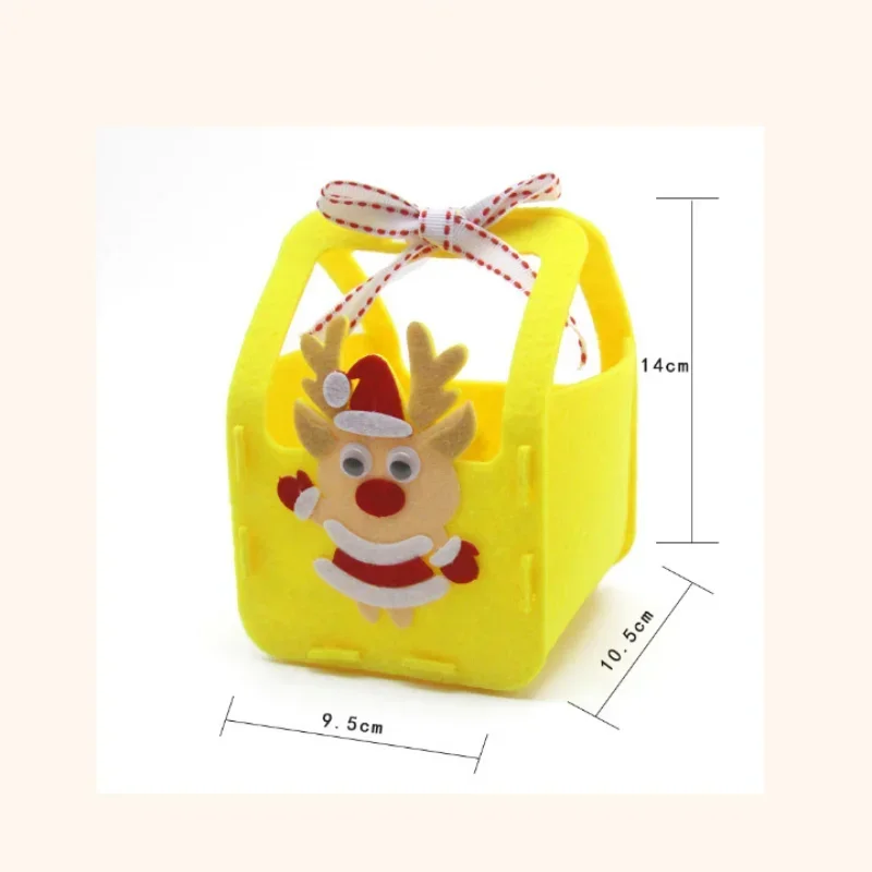 DIY Christmas Bag Kids Handmade Craft Toy Xmas Decoration Materials Kits Candy Box Handbag for Children Educational Toys Gifts