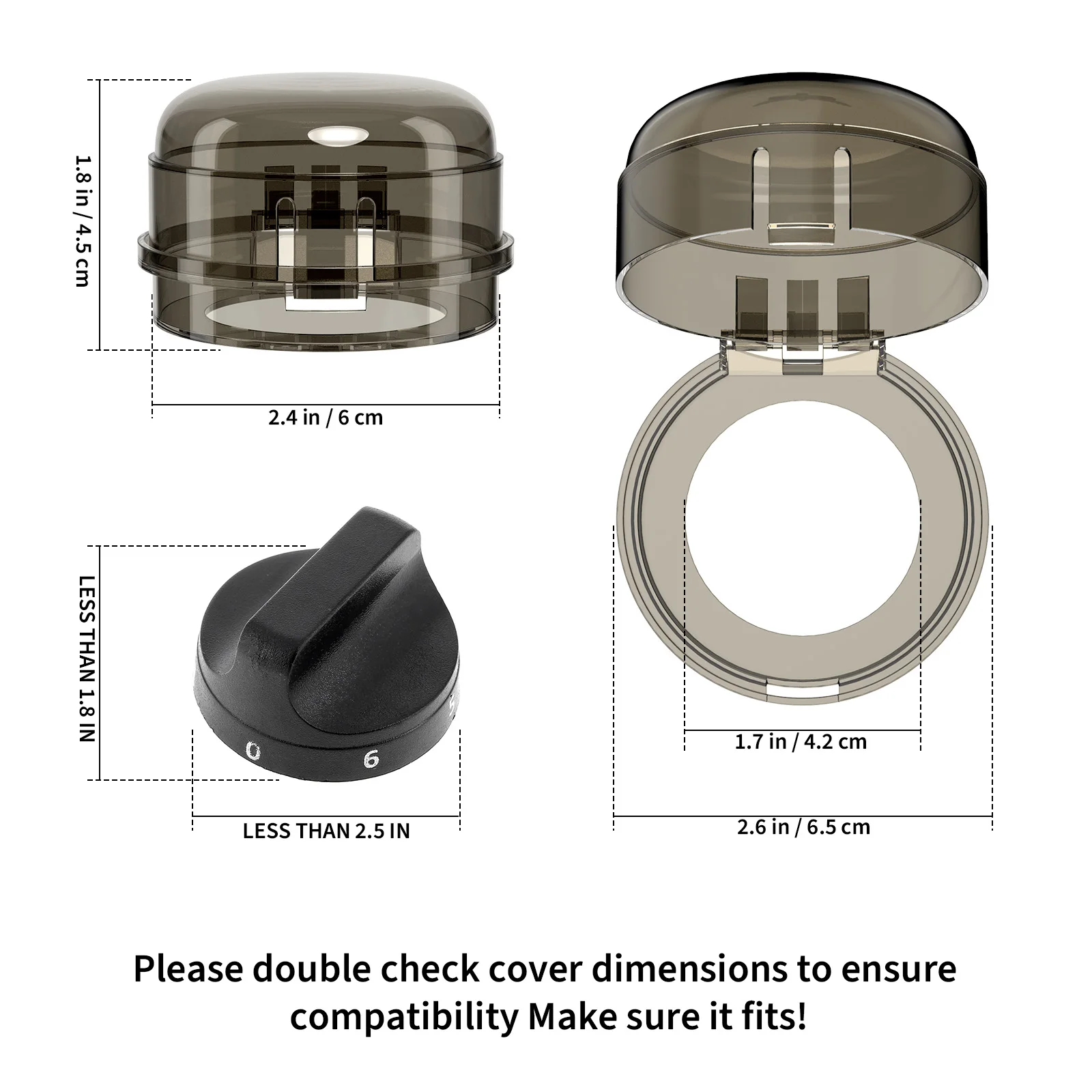 Cubierta de plástico para interruptor, protección de Gas, bloqueo de utensilios de cocina, bloqueo de protección, cubiertas de perilla de cocina, 6 uds.