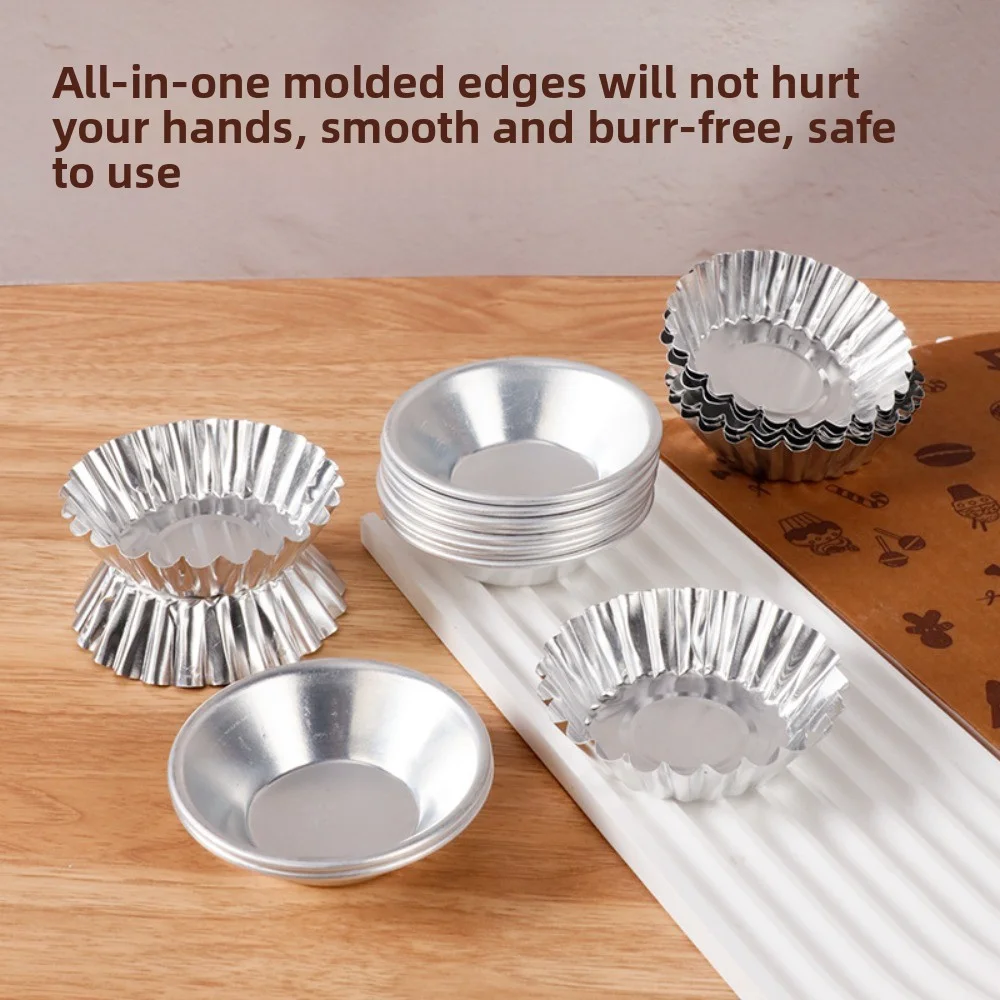 Reusable Non-stick Egg Tart Mold Aluminum Alloy Flower Shape Cupcake Mold Pudding Jelly Mold Muffin Baking Cup Kitchen Tools