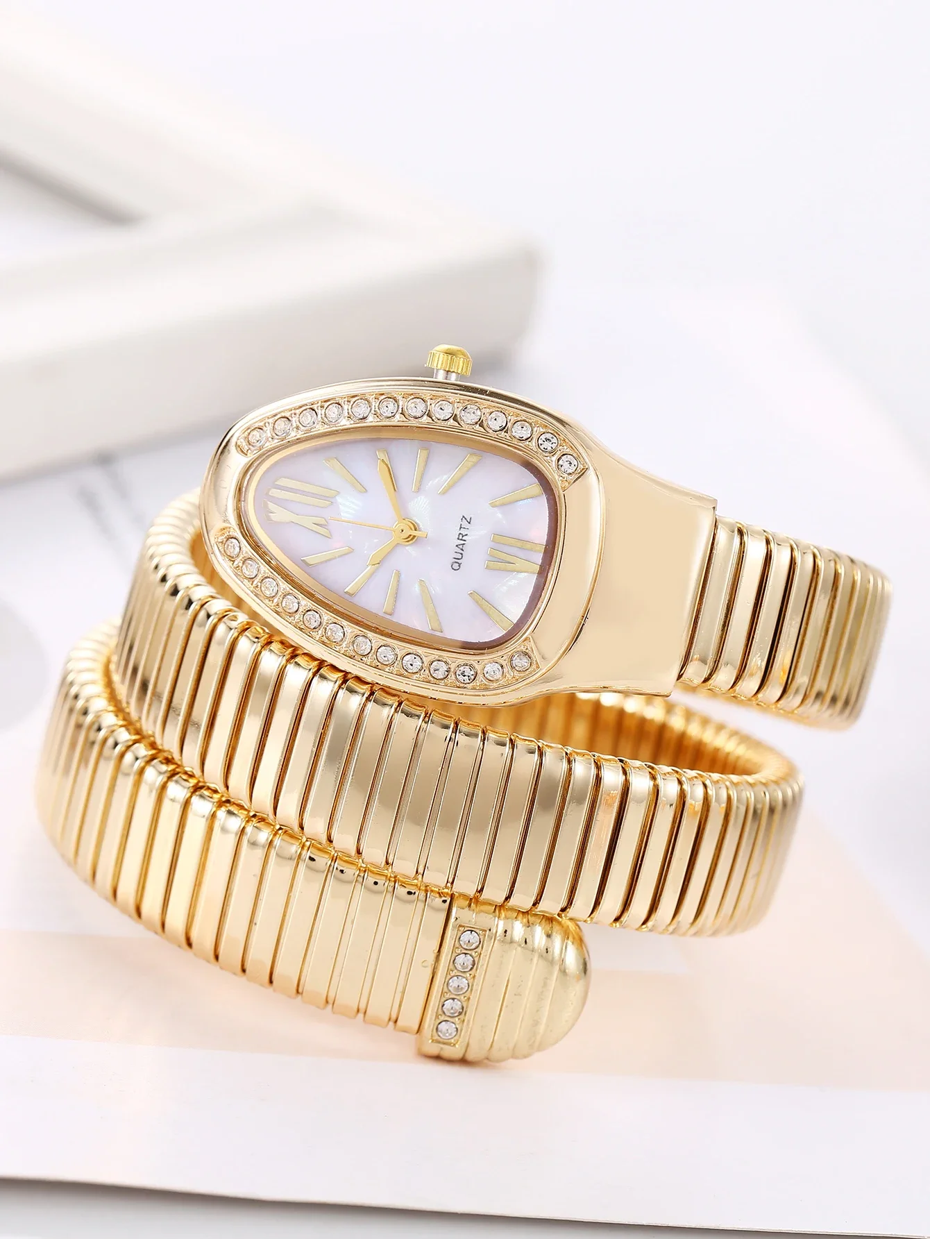 นาฬิการูปงู 1 ชิ้น, นาฬิกาสร้อยข้อมือเฉพาะของผู้หญิง, นาฬิกาควอทซ์สร้างสรรค์วงยืดหยุ่น, นาฬิกาสร้อยข้อมือส่วนบุคคล