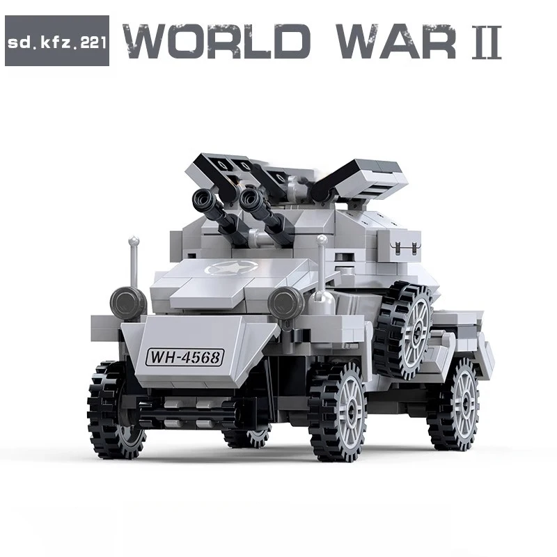 WW2 Military Building Blocks Tank Sd.kfz Armored Vehicle JU87 Bomber Model German T34 Tank MOC Bricks Toys For Kids