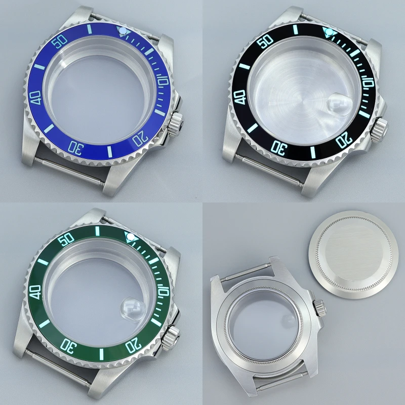 40mm Watch Diving Case Full Text C3 Luminous Ceramic bezel Sapphire For Seiko Nh35 Nh36 Nh34/38 2824 8215 28.5mm Dial Submariner