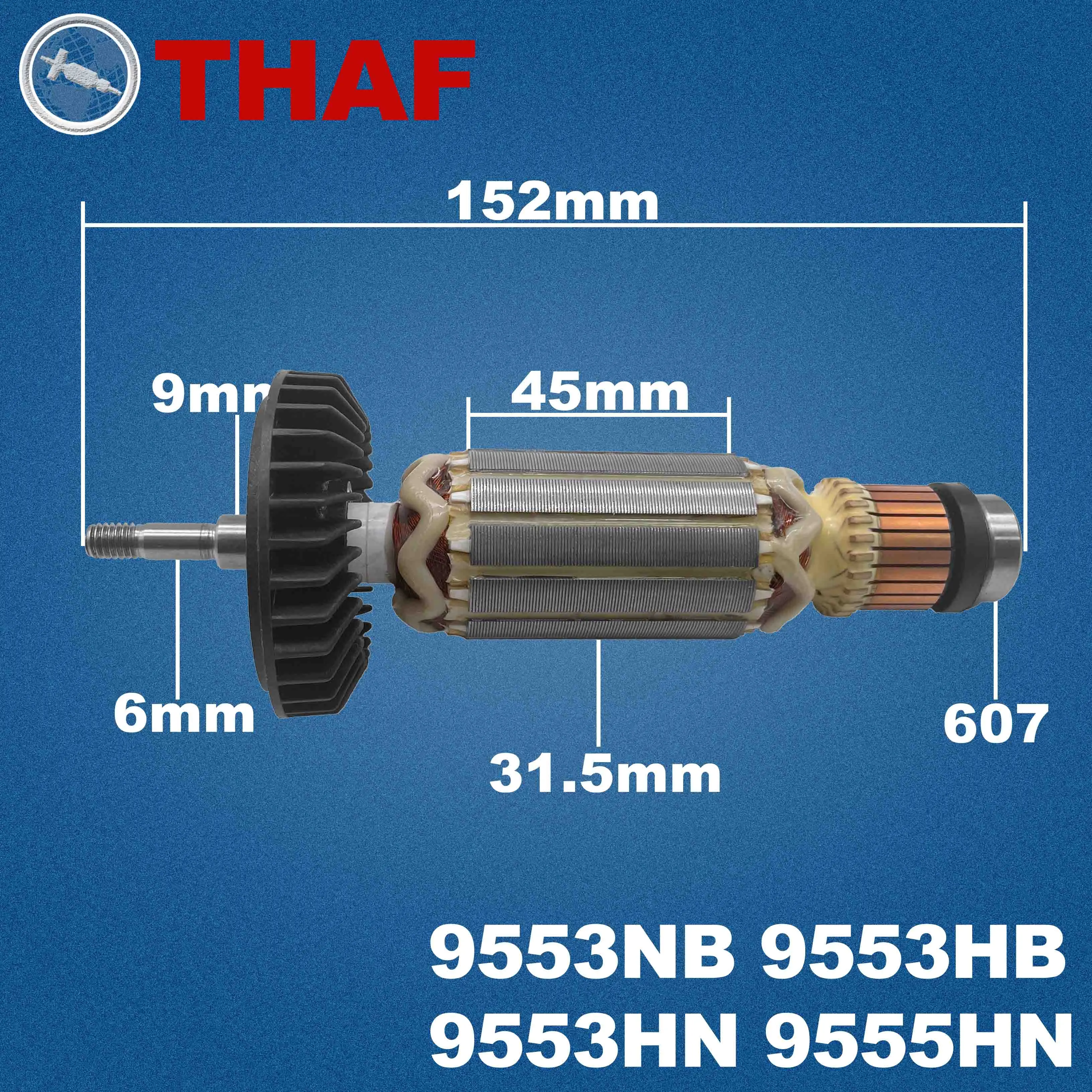 AC 220V 240V 9553NB 9553HB 9553HN 9555HN Armature Rotor For MAKITA 9553 9555 Angle Grinder Spare Parts Grinder 510105-3
