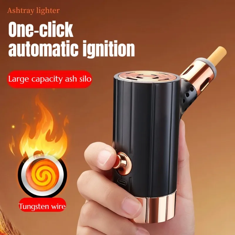 

Newest Thick, Medium and Thin Three-purpose Cigarette Tungsten Wire Cigarette Lighter with Ash Silo Small Portable Men's Lighter