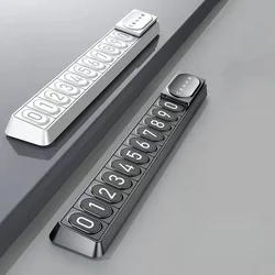 Car Styling Temporary Parking Card Plate Telephone Number Metal Alloy Texture Auto Phone Number Card Card Hidden Car Sticker