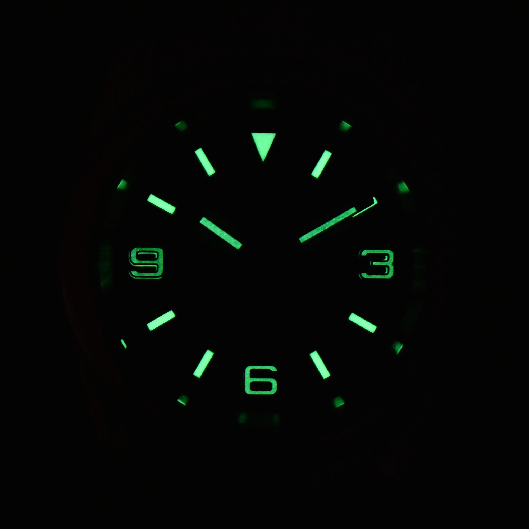 NH35 reloj mecánico automático para hombre, pulsera de cristal de zafiro, resistente al agua, verde, luminoso, logotipo personalizado, sin logotipo, 39mm