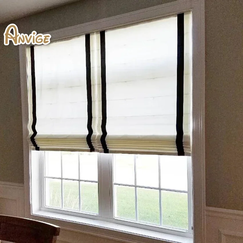 

ANVIGE Blinds Light Filtering Fabric Roman Shades Window Blinds