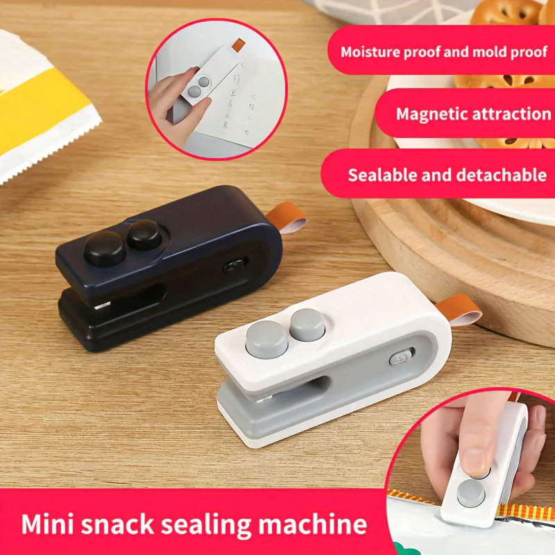 Macchina per sigillare snack magnetica ricaricabile piccola e conveniente Mini sigillatrice portatile a pressione manuale elettrica per uso domestico