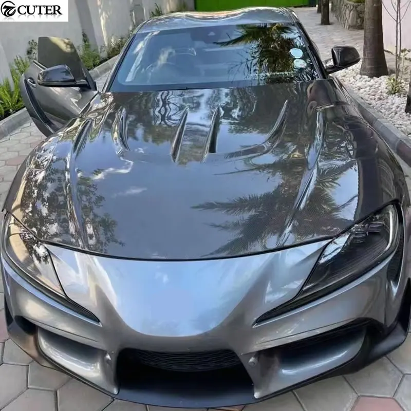 

A90 LB Style Carbon Fiber FRP Engine Hood Bonnet Cover With Air Vents for Toyota Supra A90 Car Body Kit 2022