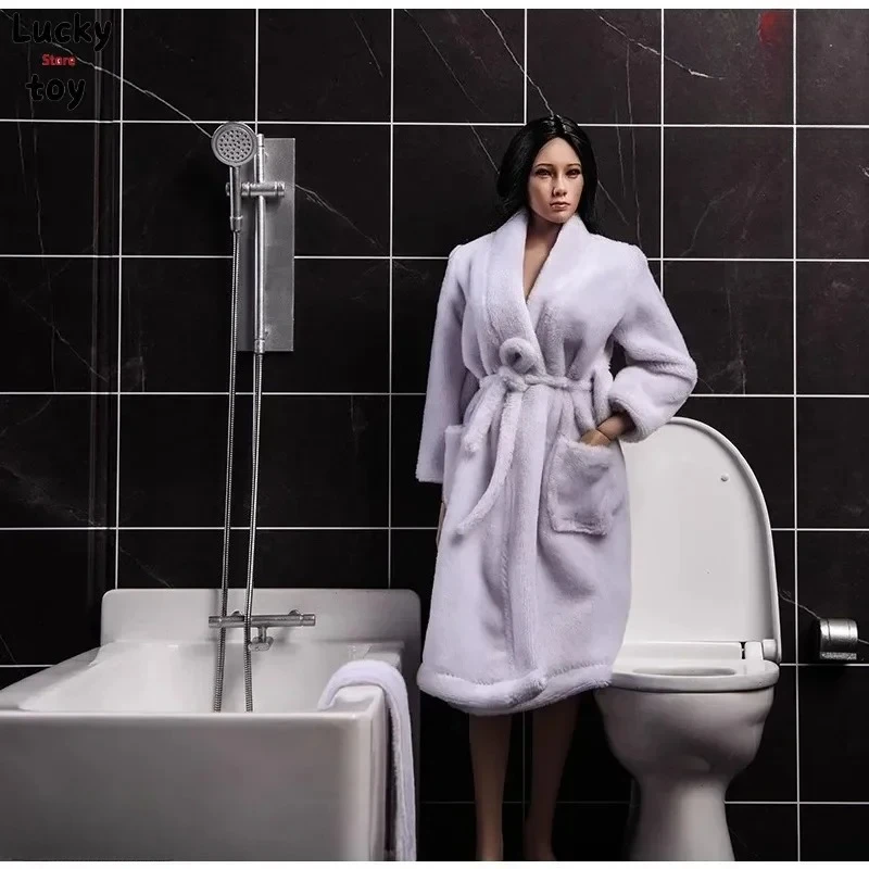 

1/6 Scale White Loose Bathrobe Female Soldier Clothes Model for 12inch Action Figures Body Toy accessory