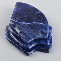 Pierre de Jade naturelle Gua Sha, peigne de Massage du visage à rayures bleues, outil de grattage de la peau du visage, beauté et santé, Anti-Cellulite, soulage le SPA 6