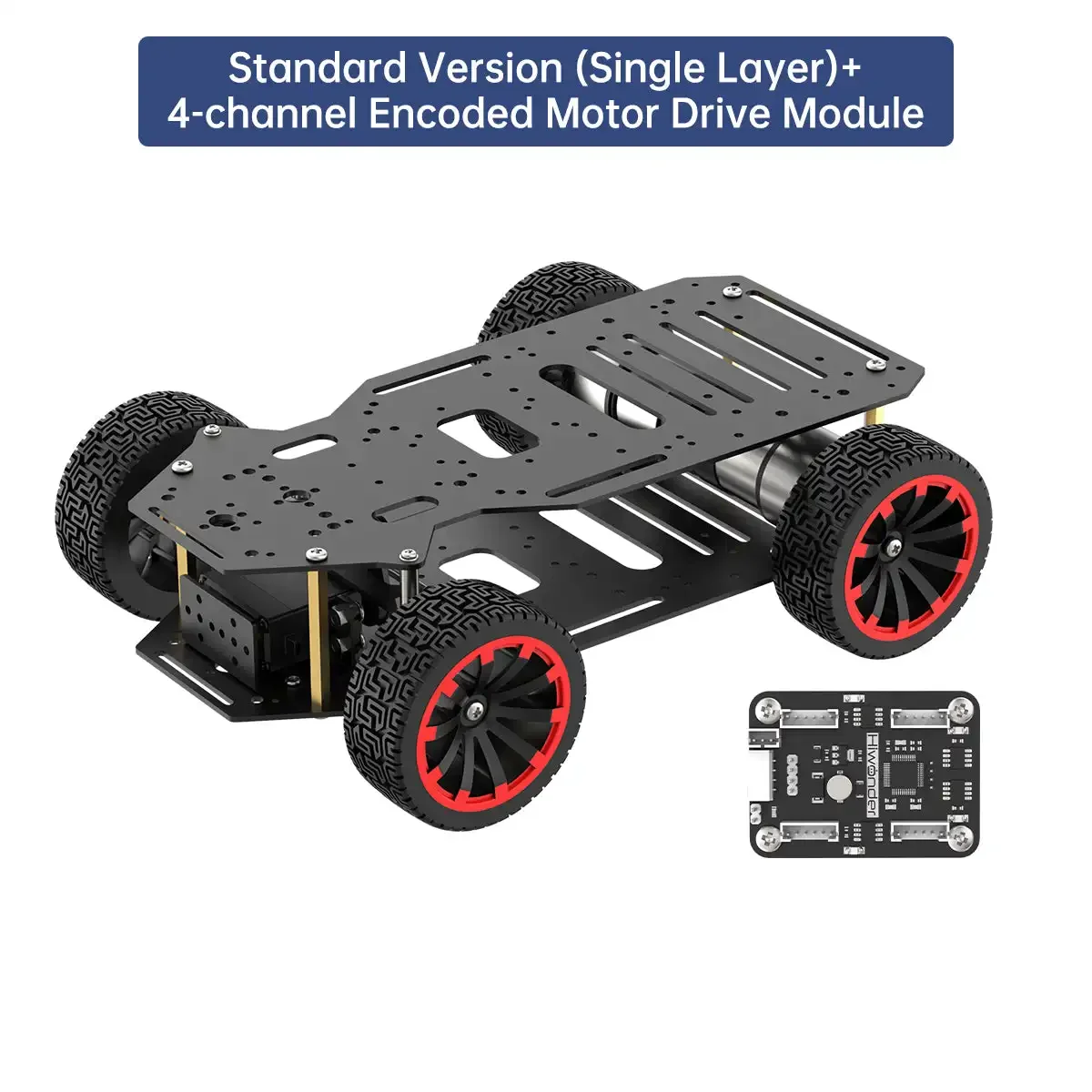 Ackerman Intelligent Car Metal Chassis for ROS Robot with Dual Encoder Motor Front Wheel Servo Steering
