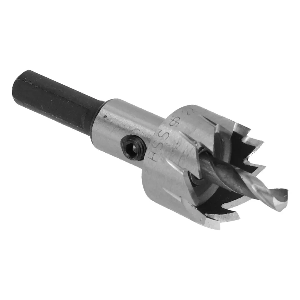2pcs High Speed Steel Hole Saw Drill Bit HSS Material Hex Wrench Included Hole Opener Head Triangular Shank 22mm Diameter