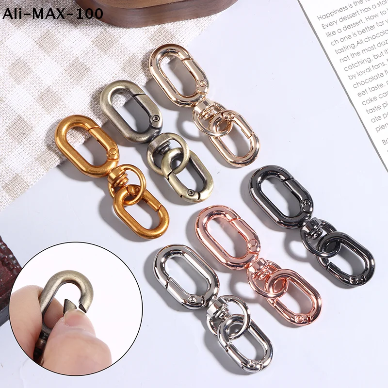 

【Sv】2Pcs Swivel Clasp Clip Double Head Metal Lobster Claw Clasps For Keychain Making DIY Crafts Accessories