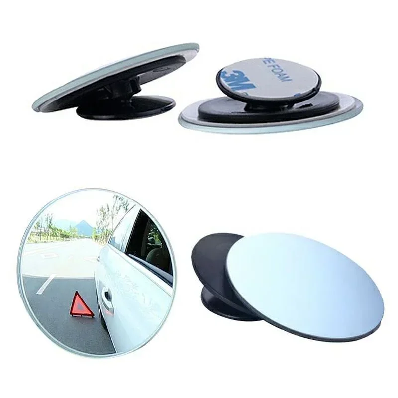 Convex Blind Spot Mirror Adjustable 360 Rotation Wide Angle View HD Glass Universal Car Parking Safety Aid Truck SUV Side Mirror