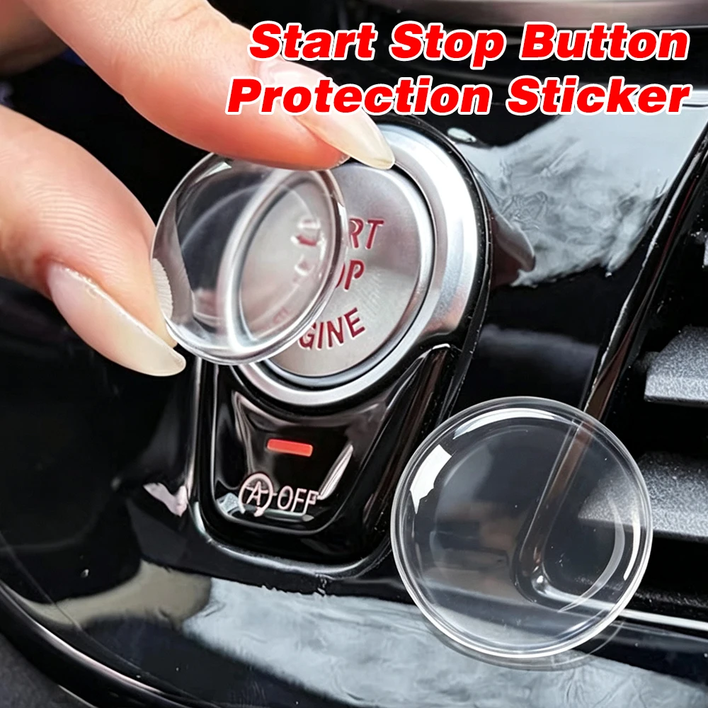 Crystal Clear Start Stop Button Protector Transparent Scratch-Proof Car Interior Film for Ignition Switch