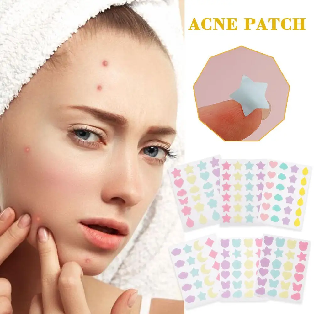 SOUG 24Counts Cute Colorful Irregular Acne Patches Acne Treatment Stickers Invisible Acne Cover Face Spot Pimple Patch Skin Care