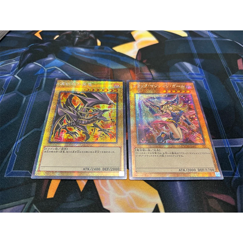 2PCS Yu-Gi-Oh! DIY Anime New Flash Card Black Magician Girl Red-Eyes Black Dragon Game Collection Card Childrens holiday gifts