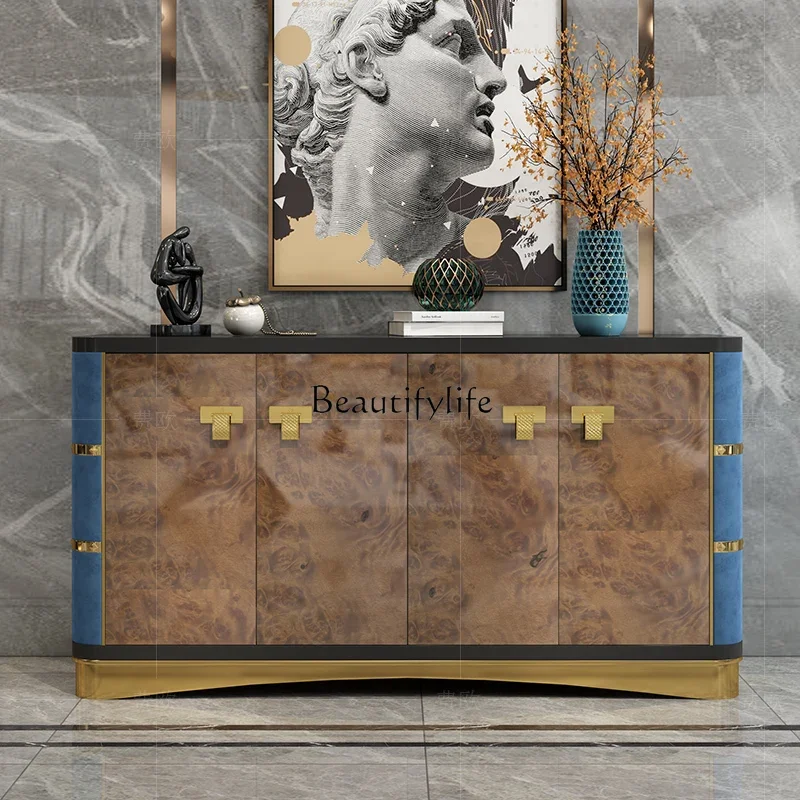 

08Modern restaurant locker household foyer marble high-end entrance shoe cabinet