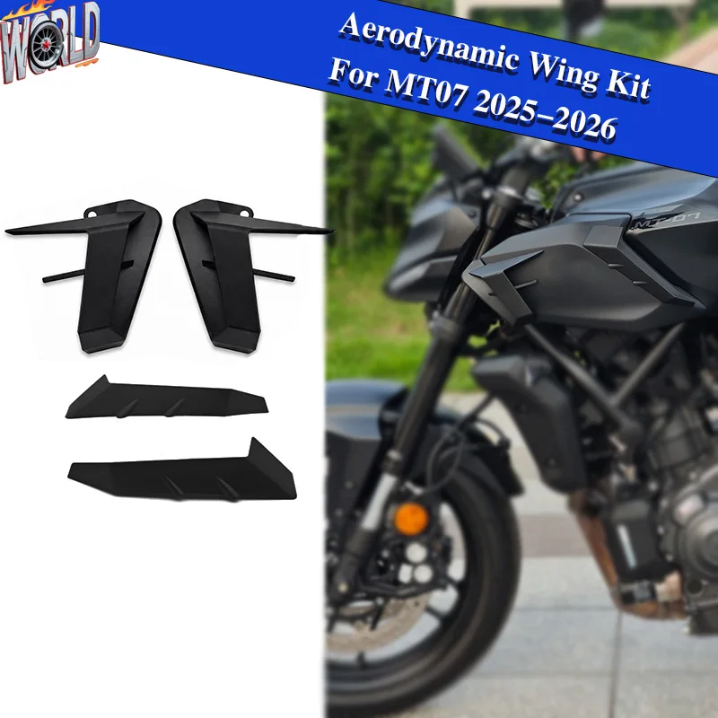 MT07 Aerodynamic Wing 2026 For FZ-07 MT07 FZ07 MT-07 2025 Motorcycle Down Winglet Aerodynamic Wing Kit Spoiler Downforce Spoiler