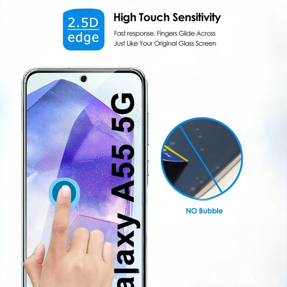 4 шт. закаленное стекло для Samsung Galaxy A55 A56 A52 A72 A71 HD Защитная пленка экрана F16 F15 F06 F05 Фото №3