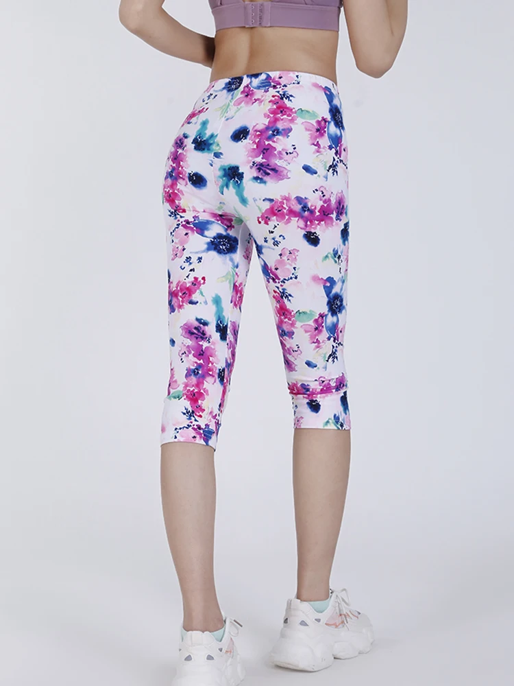 VIIANLES-mallas Push Up de cintura alta para mujer, Leggings deportivos con estampado Floral, elásticos, sexys, para gimnasio y Fitness, para verano