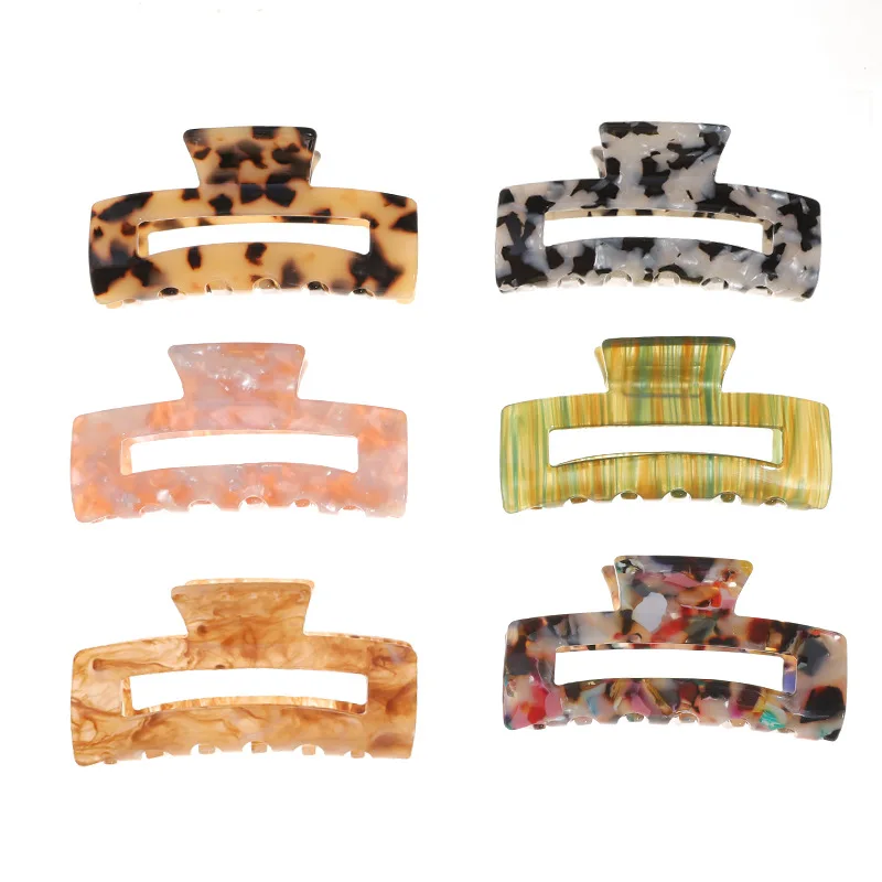 8cm Clips Geometric Claws Square Acetate Hair Clamps for Women Leopard Grain Hair Crabs Clip Hair Accessories