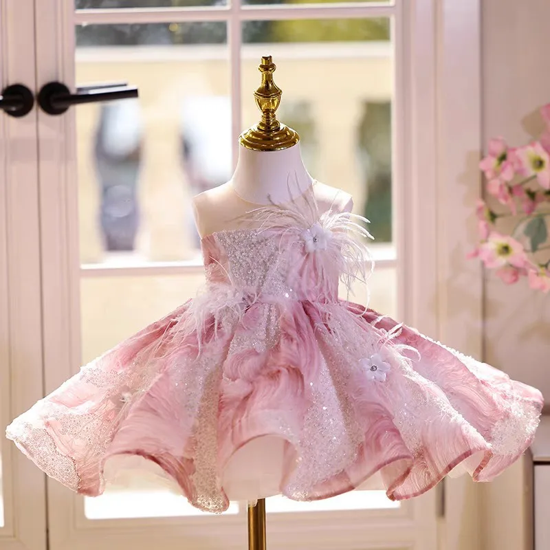 KLFLGD Luxury Party Dress Flower Girl Wedding Dress Toddler Pageant Dress 2025 Gala Dress Girl Baby Girl Dress