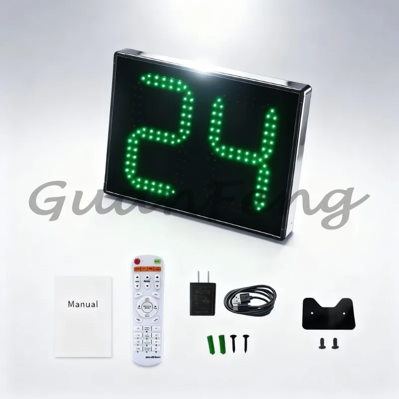 Indoor Stadium 24 Seconds Shot Clock, LED Digital Counter 0-99 Countdown with Remote Control for Basketball Games