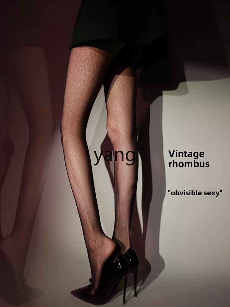 LMM anti-hook black pantyhose spring and autumn thin female sexy high elastic retro black stockings