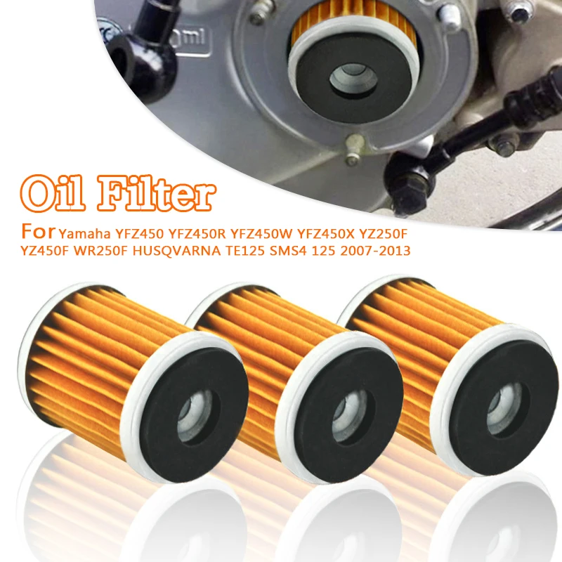 1/10PCS Motorcycle Oil Filter for Yamaha YFZ450 YFZ450R YFZ450W YFZ450X YZ250F YZ450F WR250F HUSQVARNA TE125 SMS4 125 2007-2013