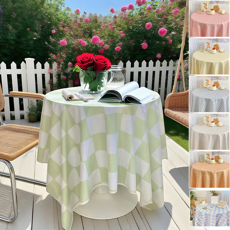 

1PC New Korean Simple Plaid Tablecloth Bedroom Dormitory INS Desk tablecloth soft Dustproof table protector décorations de table