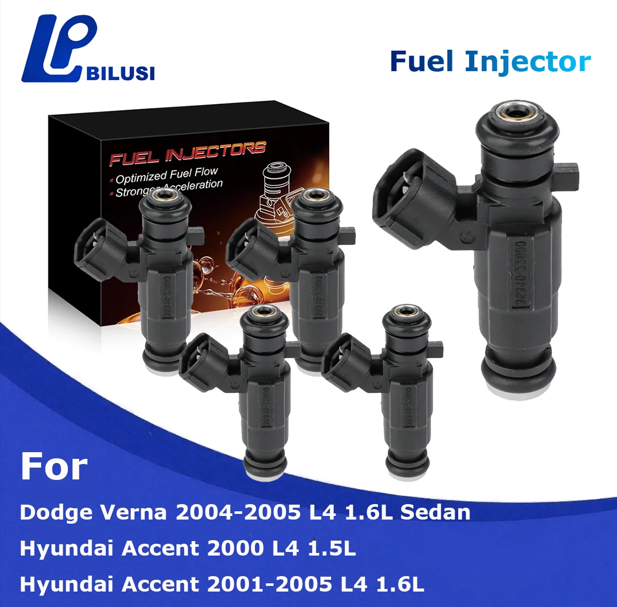 

Biilusi OE:FJ659 3531022600 Gas Fuel Injector Compatible with Hyundai Accent 2000-2005 Dodge Verna 2004-2005 L4 1.5L 1.6L