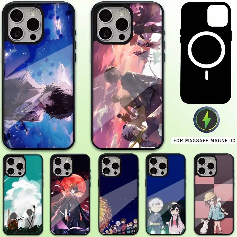 

B-Bungo S-Stray Dogs Anime Phone Case For iPhone17,16,15,14,13,12,11 Plus,Pro Max Magnetic For Magsafe Wireless Charging