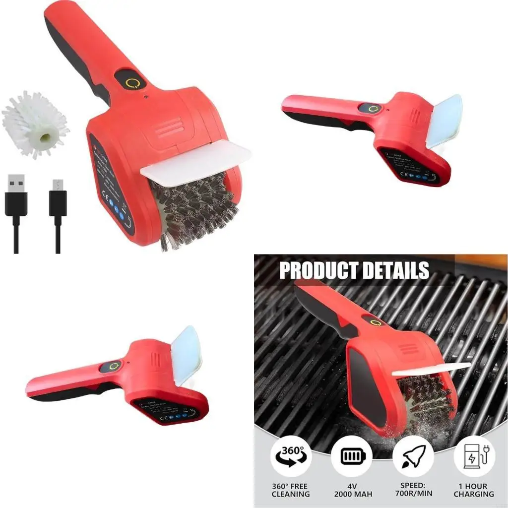 

Перезаряжаемая электрическая щетка для барбекю с незапятнанной щетиной и защитой от масла L5BE