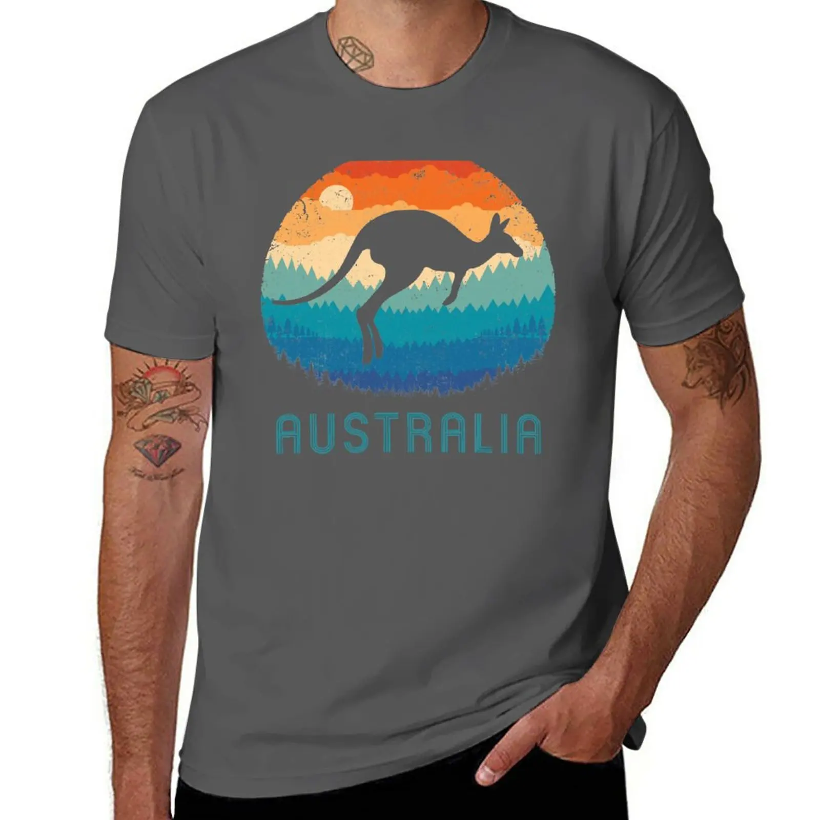 New Australia Kangaroo Retro T-Shirt Oversized t-shirt plus size t shirts designer t shirt men