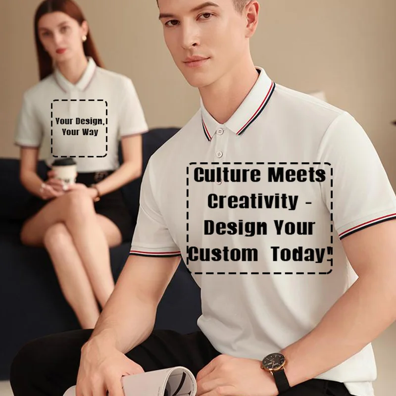Wear Your Story – Customize Your Culture Contrast ice silk pullover Men POLO Shirt Man single-breasted Top Short Sleeve LS-8809