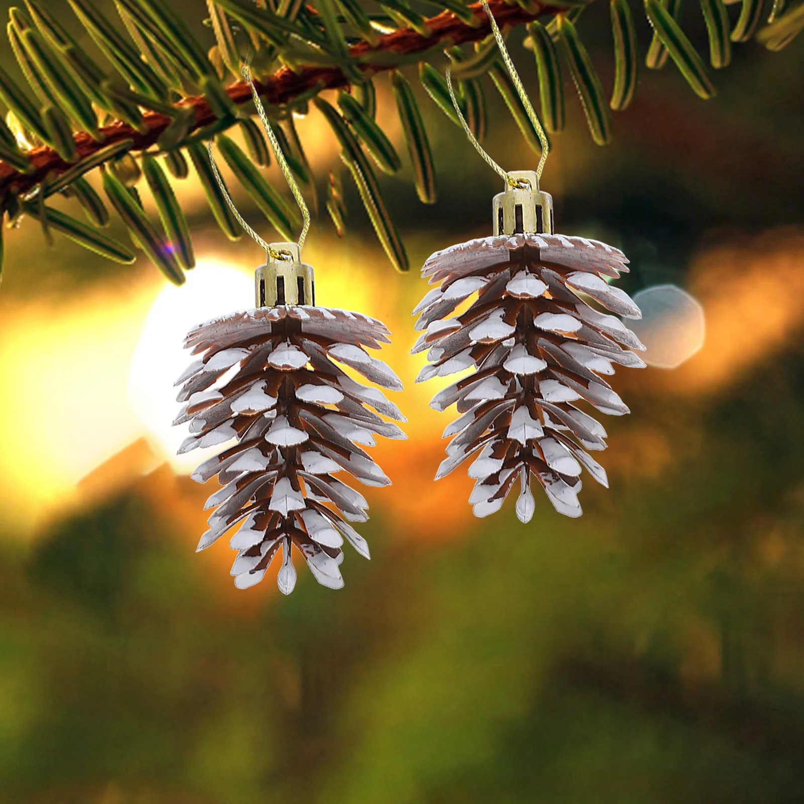 

6Pcs Christmas Pinecone Ornaments Unique Design Quick Decoration Xmas Tree Pendants Christmas Pinecone Hanging Ornament