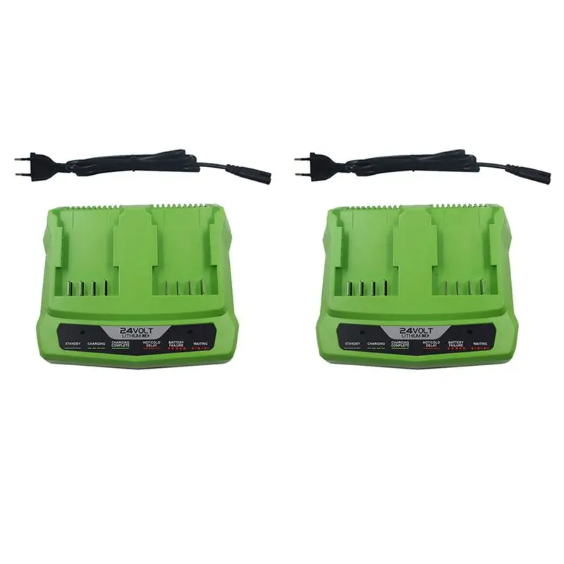 

AA05 2X Li- Battery For Greenworks 24V Rechargeable Chainsaw Lithium Battery Electric Tool EU Plug