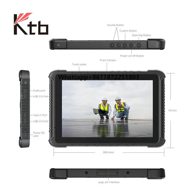 

KTB 16R Android 13 IP65 Industrial Rugged Tablet PC 4G WIFI 10/10.1 Inch Fingerprint Optional Shockproof Rugged Tablet