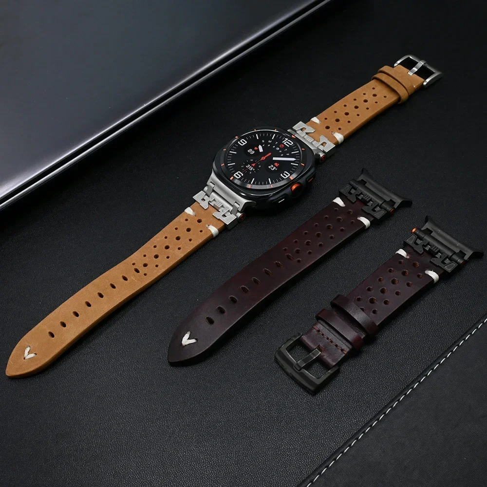 

No Gaps Leather Bracelet For Samsung Galaxy Ultra 47mm Stainless Steel Band For SAMSUNG GALAXY ULTRA 7 47MM Luxury Strap Correa